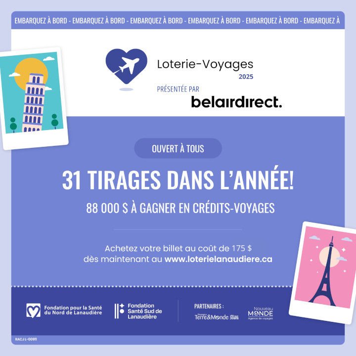 通过 Loterie-Voyages 2024 为 Lanaudiers 的健康提供 208,000 美元